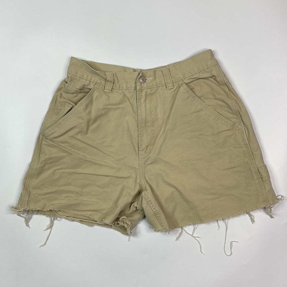 Vintage American Eagle Dungaree Tan Cut Off Carpenter Utility Shorts 32
